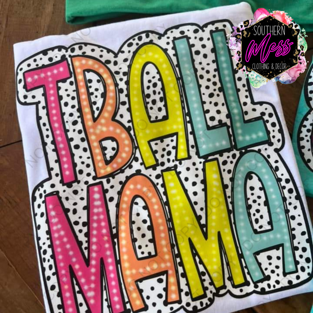 TBall Mama Neon Dotted Tee