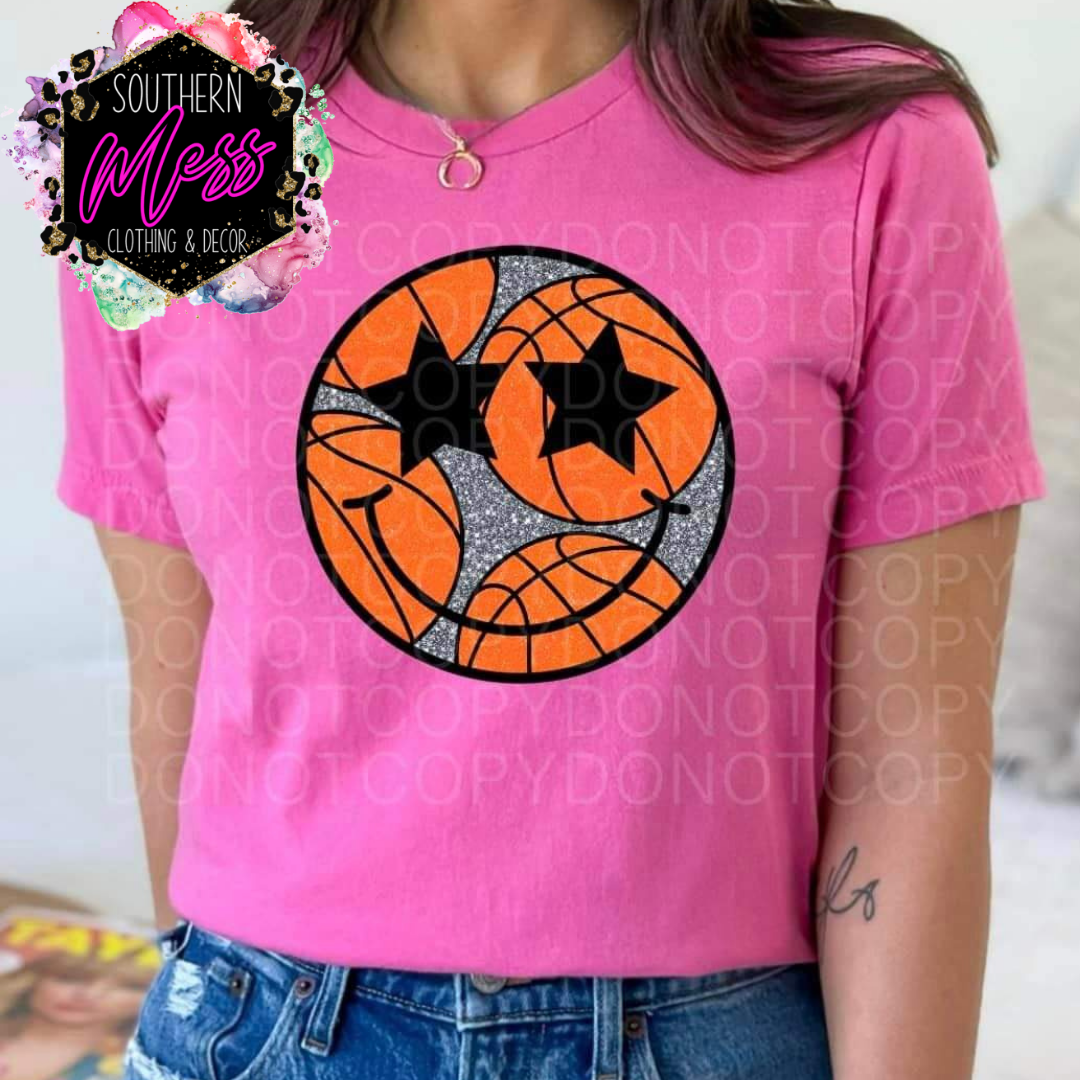 Basketball Smiley Face Tee