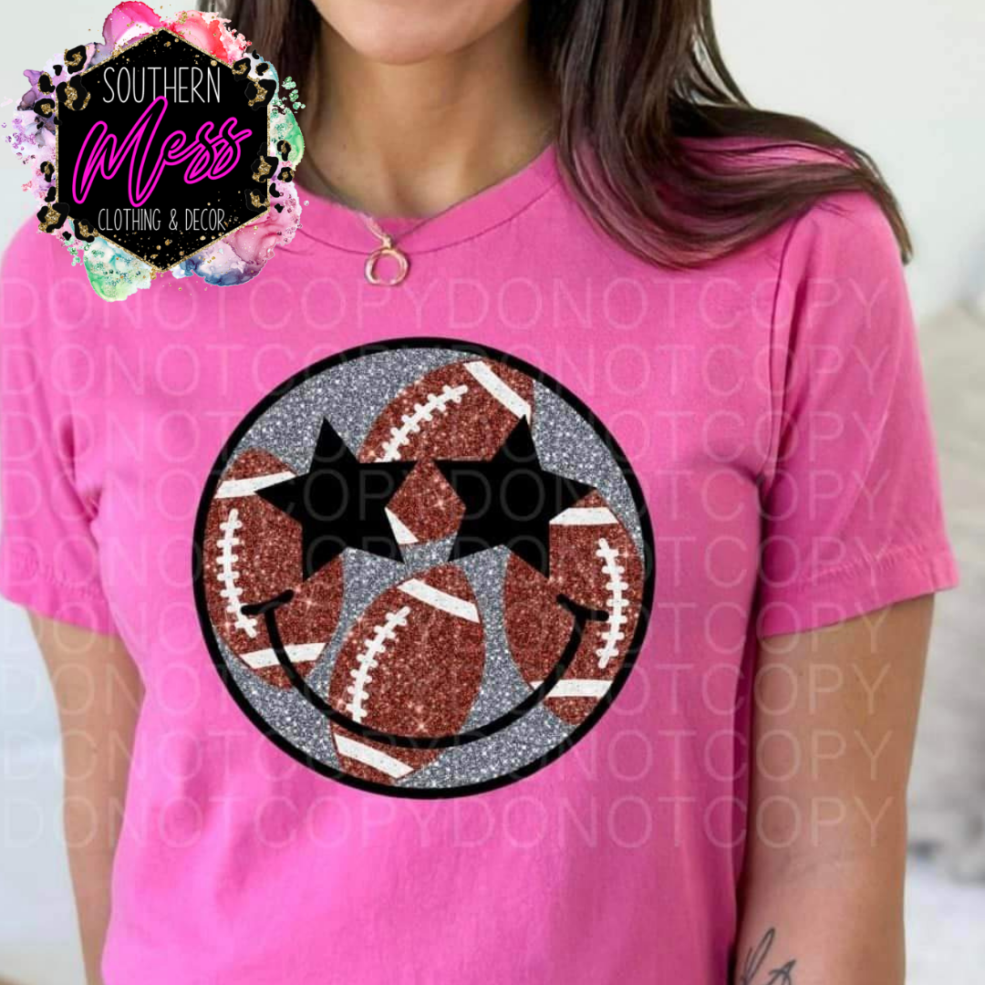 Football Smiley Face Tee