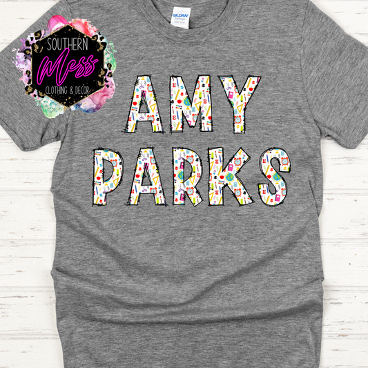 Amy Parks School Doodle Tee