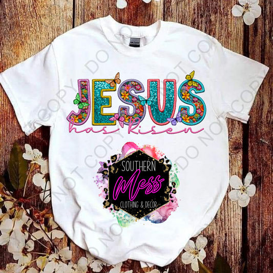 Jesus has Risen Faux Sequin Tee