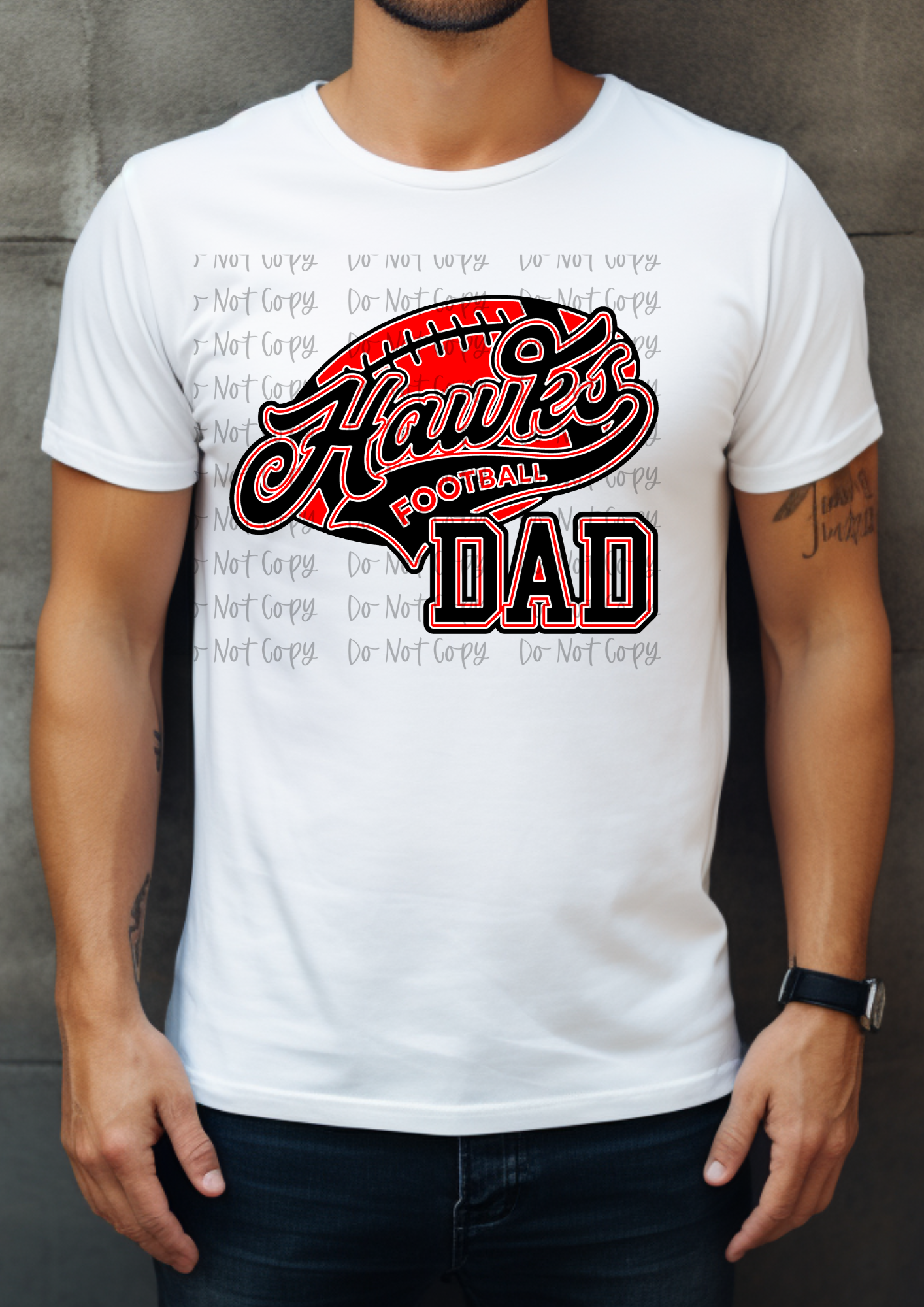 Hawks Football Dad Tee