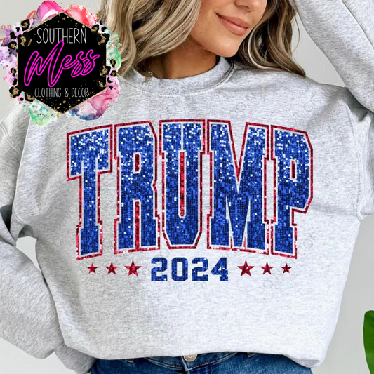 Trump 2024 Faux Sequin Tee