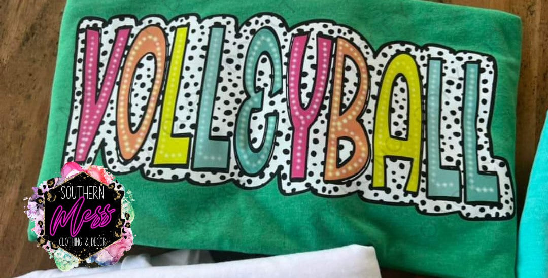 Volleyball Neon Dotted Tee