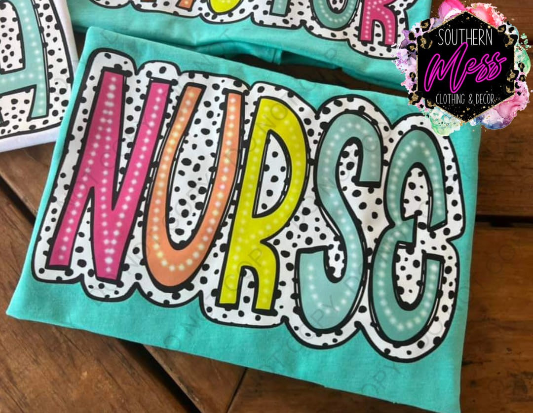 Nurse Neon Dotted Tee