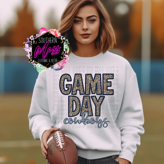 Game Day Cowboys Faux Embroidery Tee