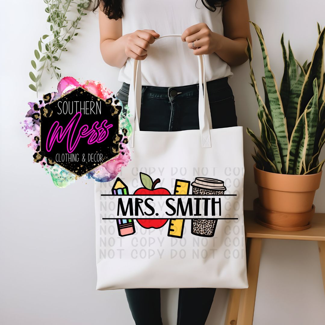 Teacher Coffee Tote Bag Personalized