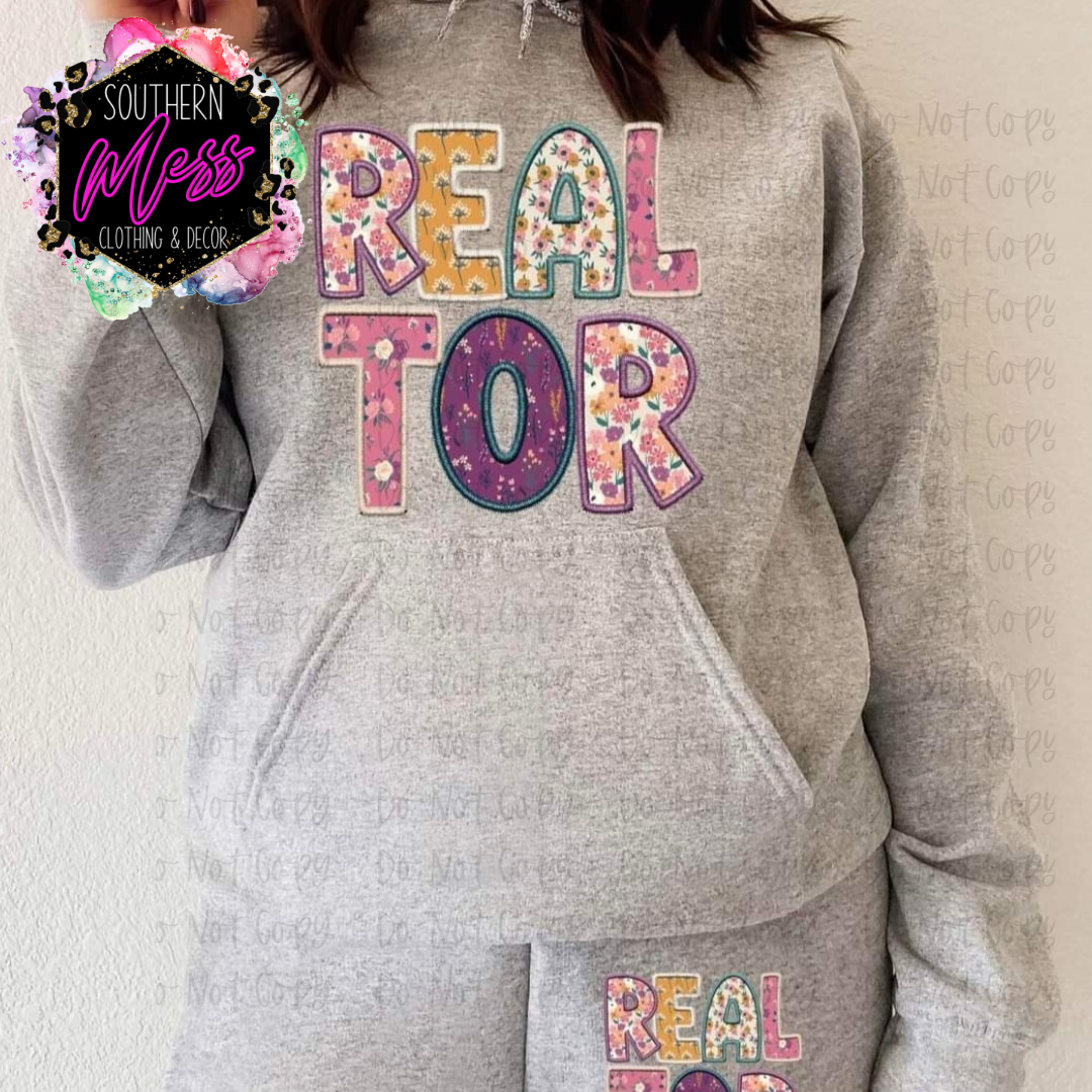 Realtor Spring Faux Embroidery Tee