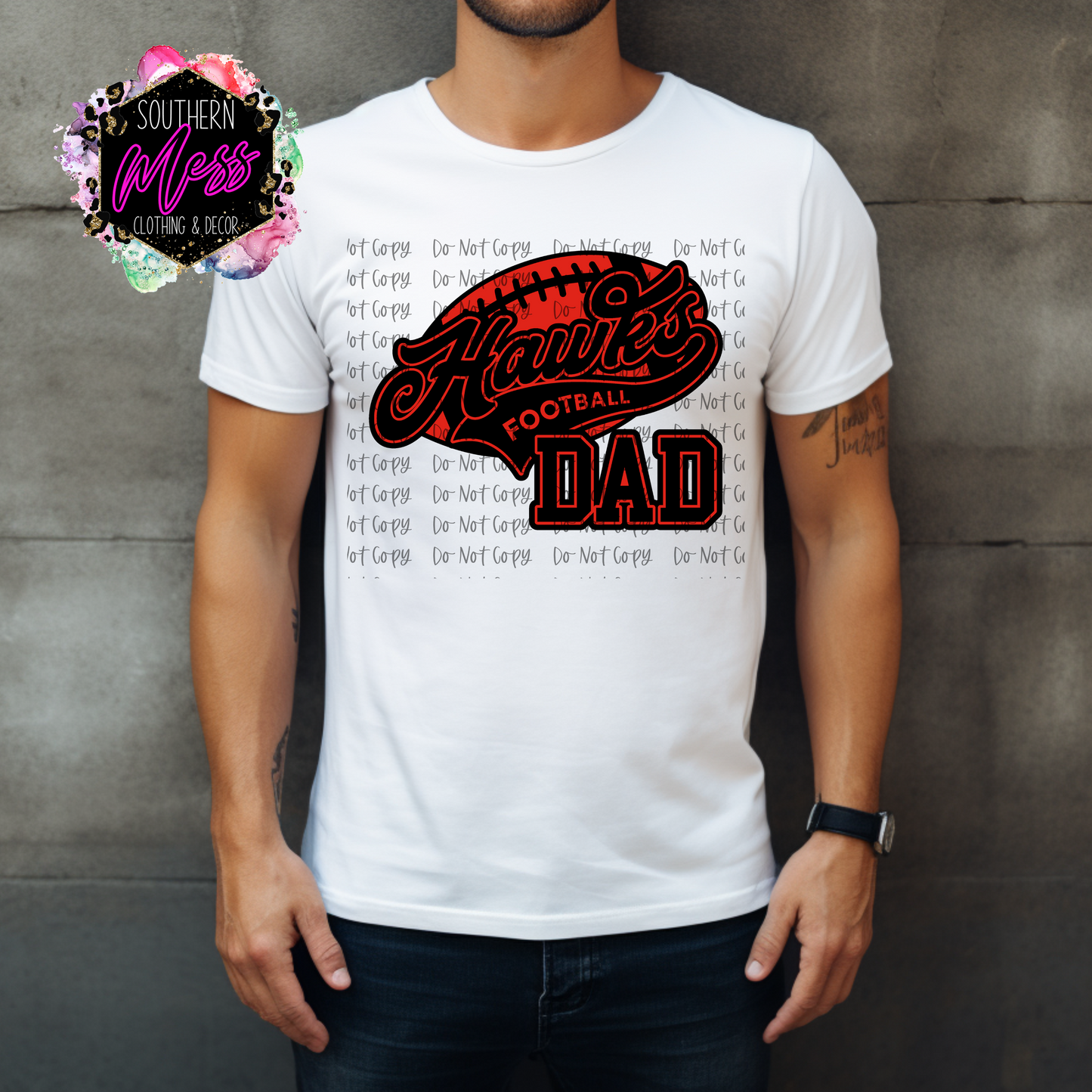 Hawks Football Dad Tee