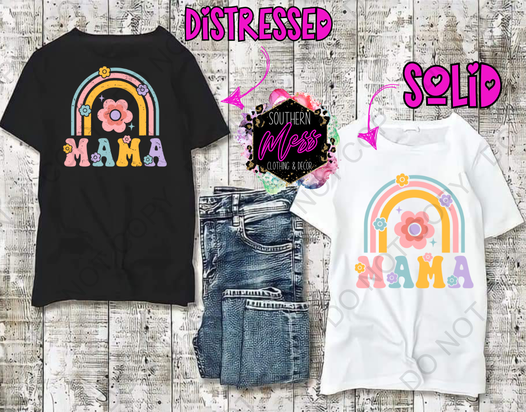 Mama Boho Rainbow Tee