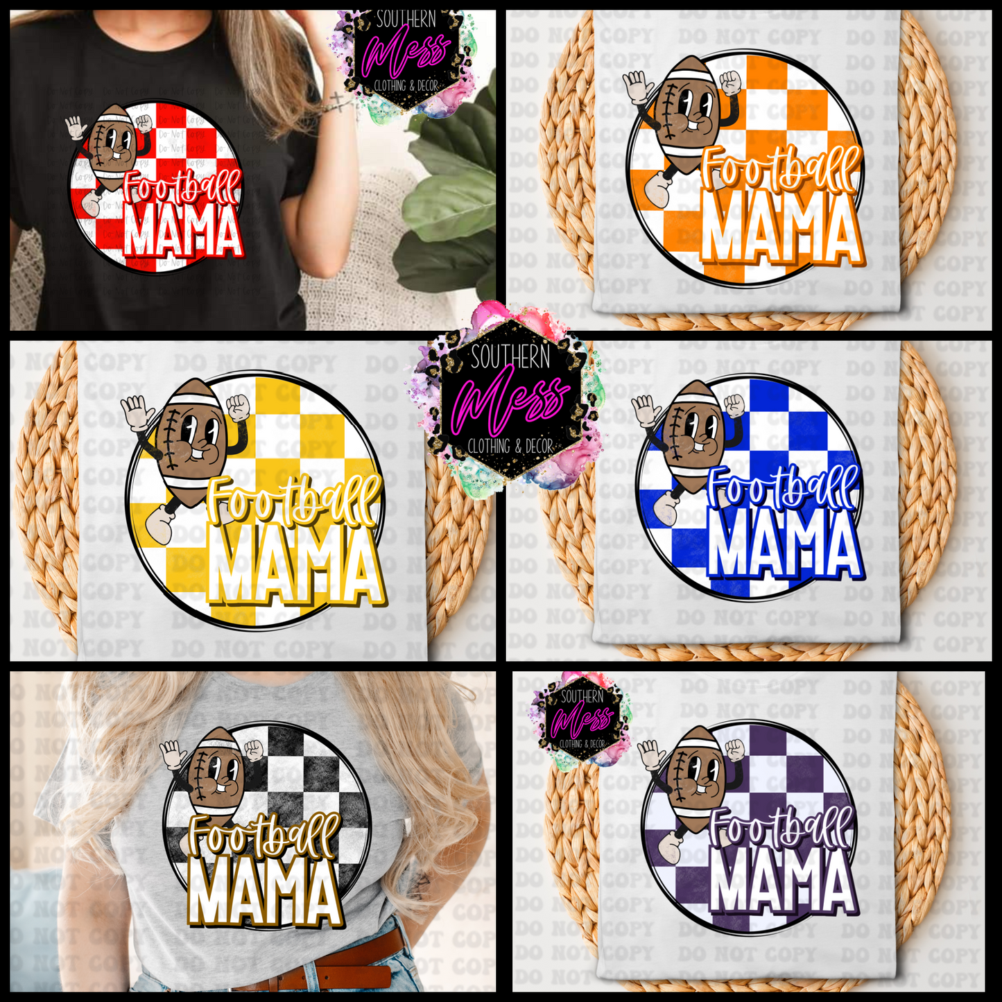 Football Mama Checkered Tee