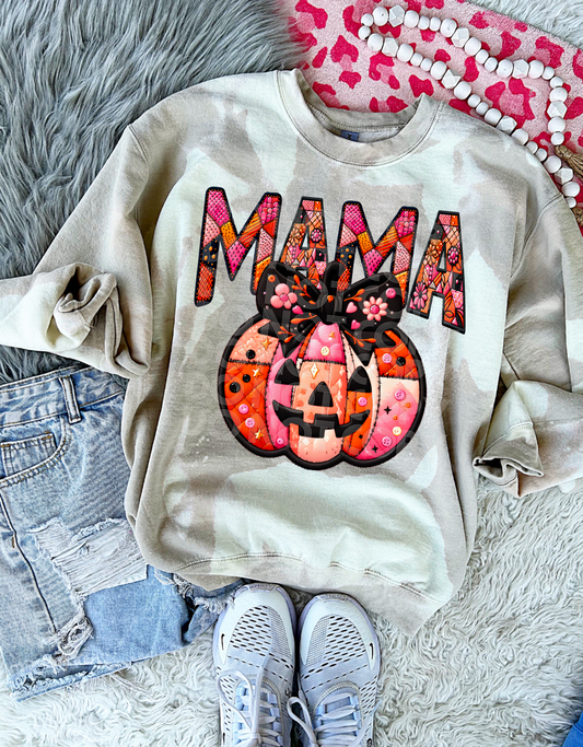 Pumpkin Faux Embroidery Mama/Mini Tee