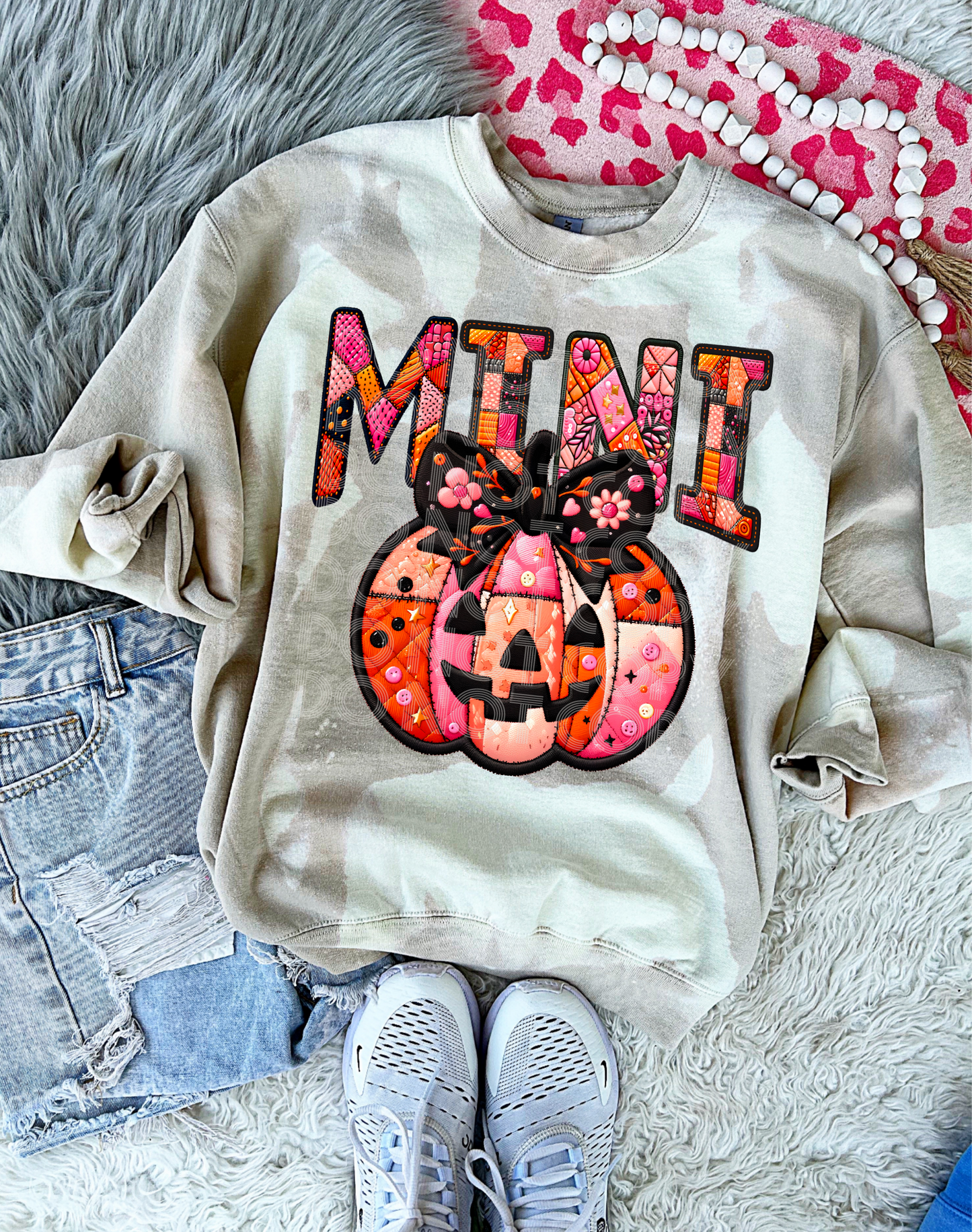 Pumpkin Faux Embroidery Mama/Mini Tee