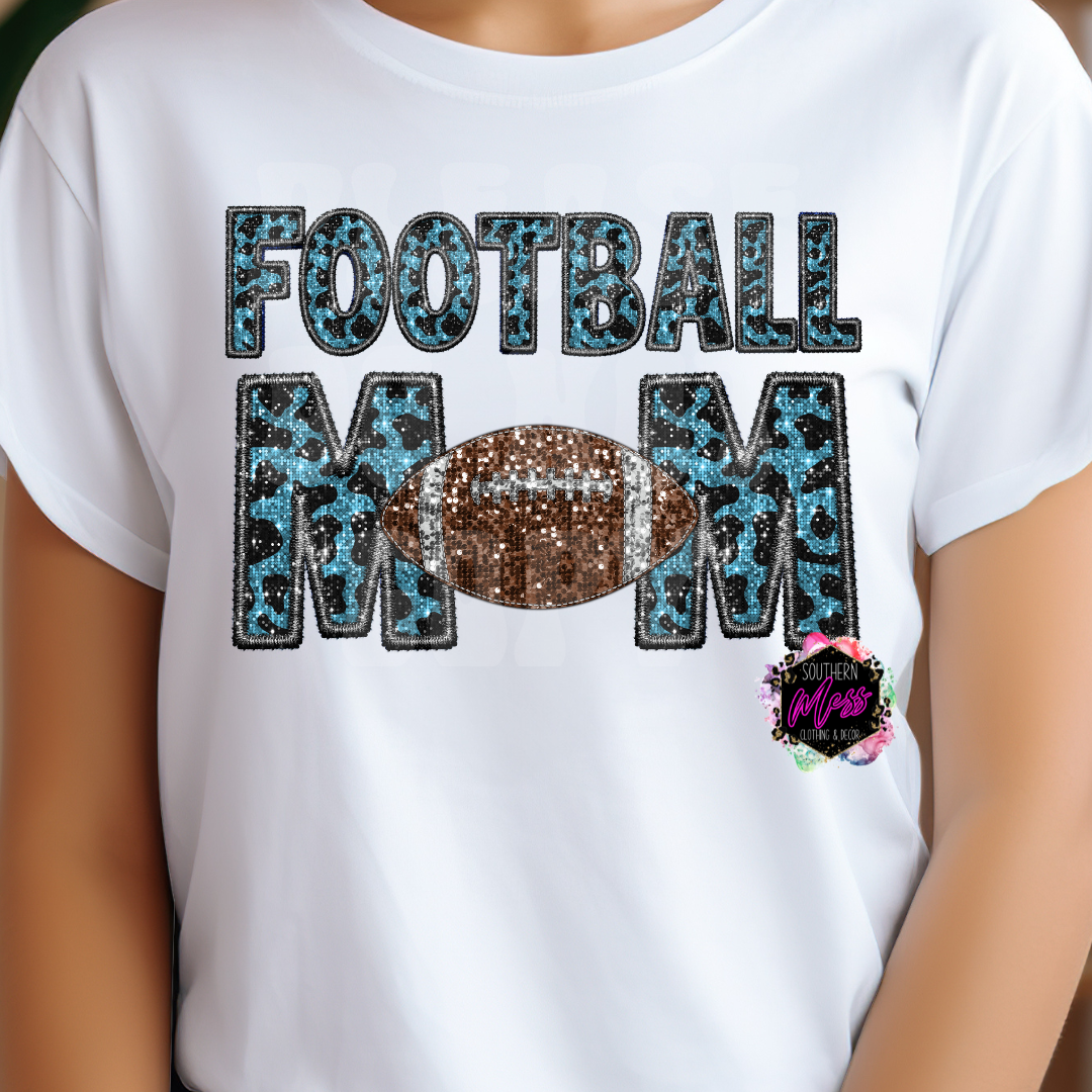 Football Mom Faux Sequin Tee