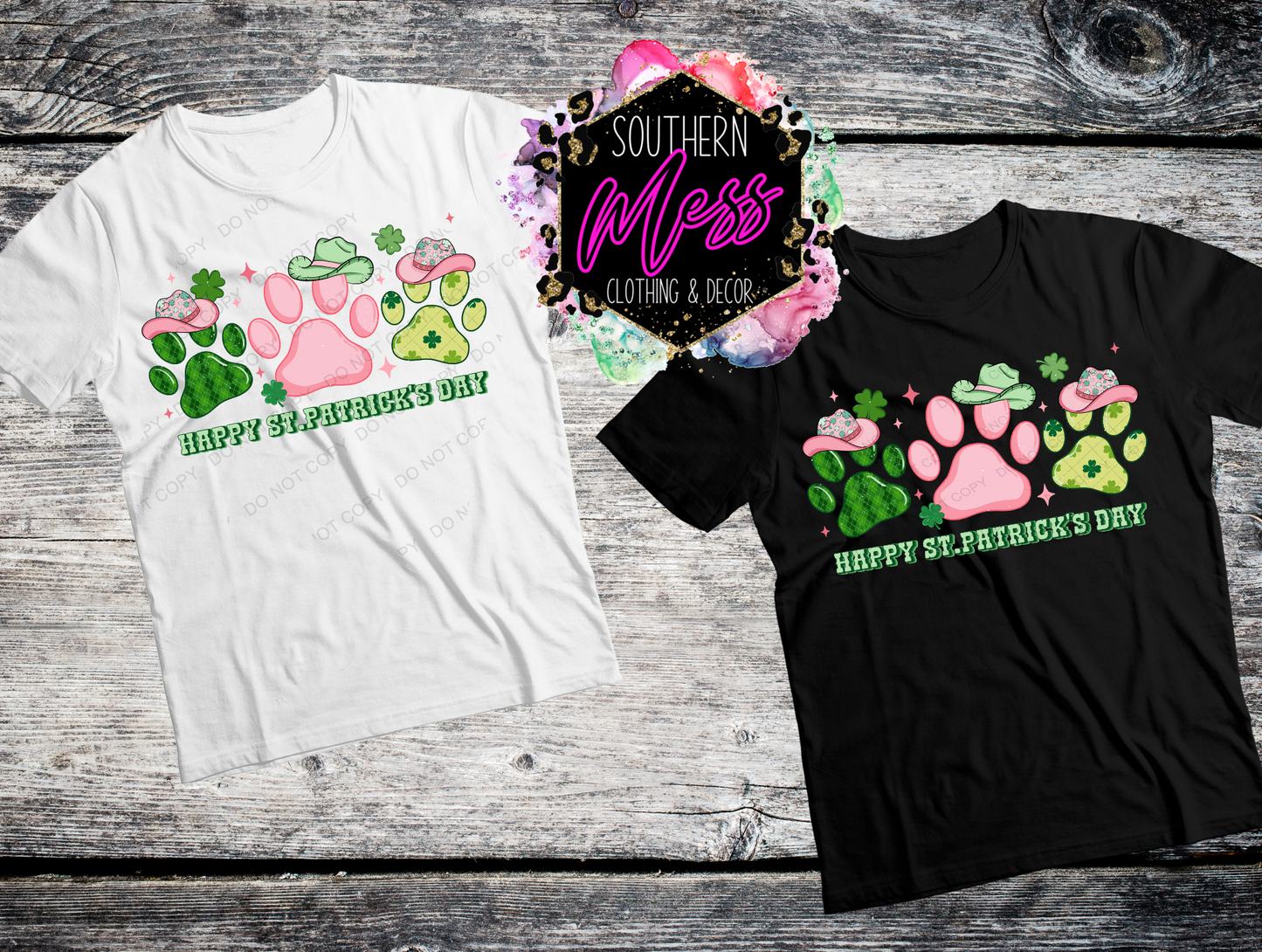 Happy St. Patrick's Dog Paw Tee