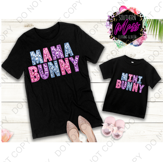 Mama/Mini Bunny Faux Sequin Tee